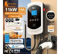 feyree Chargeur EV Type 2 16 A 11 kW 3P avec équilibrage dynamique de la charge, modèle EVSE Wallbox, fonctionnalité d’application Wi-Fi intelligente pour voitures électriques