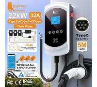 feyree Chargeur EV Type 2 32 A 22 kW 3P avec équilibrage dynamique de la charge, modèle EVSE Wallbox, fonctionnalité d’application Wi-Fi intelligente pour voitures électriques