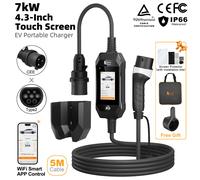 Feyree Chargeur VE portable 7 kW prise de charge Type 2 écran tactile 4,3 pouces avec application Wi-Fi intelligente chargeur VE domestique design professionnel