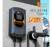 Feyree EV Station de recharge 32A chargeur de voiture de véhicule électrique EVSE Wallbox montage mural 7.6/11/22KW Type2 câble IEC62196 contrôle par application 7.6KW 32A 1 phase
