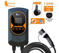Feyree EV Station de recharge 32A chargeur de voiture de véhicule électrique EVSE Wallbox montage mural 7.6/11/22KW Type2 câble IEC62196 contrôle par application 11KW 16A 3 phase