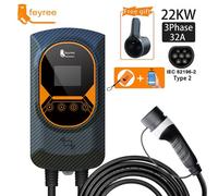feyree Station de charge EVSE murale 22 kW pour véhicule électrique, Type 2, câble, contrôle via application et Wi-Fi