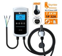 Feyree Station de charge murale EV Type 2, 16 A, 7 kW avec 3 phases, écran 4,3 pouces et contrôle via application