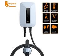 feyree Station de charge murale pour voiture électrique EVSE, prise de type 2, 32 A 7 kw avec câble monophasé de 5 m