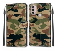 Feyten Coque Motorola Moto E30 / E40 / E20, Etui Moto E30 / E40, Étui Housse en Cuir Flip Case Fonction Support Housse avec Fentes de Cartes Magnétique Portefeuille Protection Case (Camouflage)
