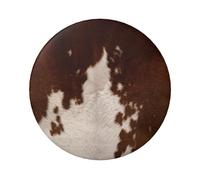 FEYUNYAN Badge durable pour vestes, sacs, cadeaux, badges de collection en fer blanc vif pour événements, enseignants, amis, badge rond en cuir de vache rouge marron, alternative aux patchs