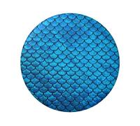 FEYUNYAN Badge durable pour vestes, sacs, cadeaux, badges de collection en fer blanc vif pour événements, enseignants, amis, insigne rond en écailles de poisson bleu, alternative aux patchs