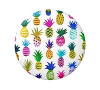 FEYUNYAN Badge durable pour vestes, sacs, cadeaux, badges de collection en fer blanc vif pour événements, enseignants, amis, insigne rond ananas coloré, alternative aux patchs thermocollants en vrac