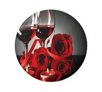 FEYUNYAN Badge durable pour vestes, sacs, cadeaux, badges de collection en fer blanc vif pour événements, enseignants, amis, vin rouge, rose, bougie, badge rond, alternative aux patchs thermocollants