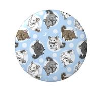 FEYUNYAN Badge durable pour vestes, sacs, cadeaux, badges de collection en fer blanc vif pour événements, enseignants, amis, insigne rond bleu chinchillas, alternatif aux patchs thermocollants en vrac