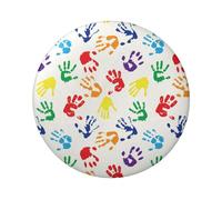 FEYUNYAN Badge durable pour vestes, sacs, cadeaux, badges de collection en fer blanc vif pour événements, enseignants, amis, formes de main colorées, insigne rond arc-en-ciel, alternative aux patchs