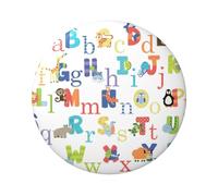 FEYUNYAN Badge durable pour vestes, sacs, cadeaux, badges de collection en fer blanc vif pour événements, enseignants, amis, alphabet animal, insigne rond, alternative aux patchs thermocollants en