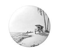 FEYUNYAN Badge durable pour vestes, sacs, cadeaux, badges de collection en fer blanc vif pour événements, enseignants, amis, plage d'été, palmiers, insigne rond, alternative aux patchs thermocollants