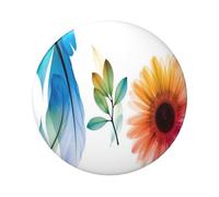 FEYUNYAN Badge durable pour vestes, sacs, cadeaux, badges de collection en fer blanc vif pour événements, enseignants, amis, feuilles de fleurs, insigne rond, alternative aux patchs thermocollants en