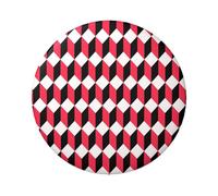 FEYUNYAN Badge durable pour vestes, sacs, cadeaux, badges de collection en fer blanc vif pour événements, enseignants, amis, badge rond à carreaux rouges 3D, alternative aux patchs thermocollants en