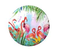 FEYUNYAN Badge durable pour vestes, sacs, cadeaux, badges de collection en fer blanc vif pour événements, enseignants, amis, flamant rose rond, alternative aux patchs thermocollants en vrac, 1 pièce