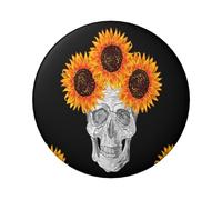 FEYUNYAN Badge durable pour vestes, sacs, cadeaux, badges de collection en fer blanc vif pour événements, enseignants, amis, tournesol Halloween tête de mort rond, alternative aux patchs