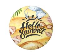 FEYUNYAN Badge durable pour vestes, sacs, cadeaux, badges de collection en fer blanc vif pour événements, enseignants, amis, insigne rond Hello Summer, alternative aux patchs thermocollants en vrac, 1