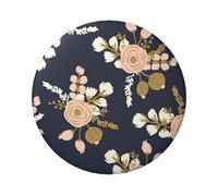 FEYUNYAN Badge durable pour vestes, sacs, cadeaux, badges de collection en fer blanc vif pour événements, enseignants, amis, insigne rond dessiné à motif floral rose, alternative aux patchs