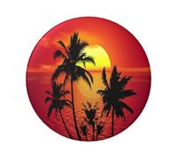 FEYUNYAN Badge durable pour vestes, sacs, cadeaux, badges de collection en fer blanc vif pour événements, enseignants, amis, coucher de soleil tropical, palmier rond, alternative aux patchs