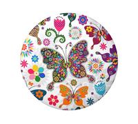 FEYUNYAN Badge durable pour vestes, sacs, cadeaux, badges de collection en fer blanc vif pour événements, enseignants, amis, papillons colorés floraux, insigne rond, alternative aux patchs