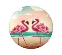 FEYUNYAN Badge durable pour vestes, sacs, cadeaux, badges de collection en fer blanc vif pour événements, enseignants, amis, deux flamants roses, alternative aux patchs thermocollants en vrac, 1 pièce