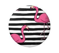 FEYUNYAN Badge durable pour vestes, sacs, cadeaux, badges de collection en fer blanc vif pour événements, enseignants, amis, flamant rose rond, alternative aux patchs thermocollants en vrac, 1 pièce