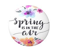 FEYUNYAN Badge durable pour vestes, sacs, cadeaux, badges de collection en fer blanc vif pour événements, enseignants, amis, insigne rond « Spring is in the air » - Alternative aux patchs
