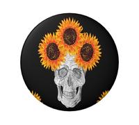 FEYUNYAN Badge durable pour vestes, sacs, cadeaux, badges de collection en fer blanc vif pour événements, enseignants, amis, tournesol Halloween tête de mort rond, alternative aux patchs