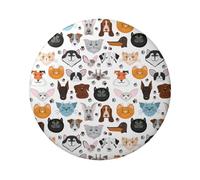 FEYUNYAN Badge durable pour vestes, sacs, cadeaux, badges de collection en fer blanc vif pour événements, enseignants, amis, chat, chien, bouledogue, beagle, rond, alternative aux patchs
