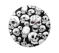 FEYUNYAN Badge durable pour vestes, sacs, cadeaux, badges de collection en fer blanc vif pour événements, enseignants, amis, mauvais crâne rond, alternative aux patchs thermocollants en vrac, 1 pièce