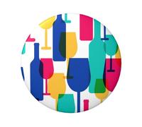 FEYUNYAN Badge durable pour vestes, sacs, cadeaux, badges de collection en fer blanc vif pour événements, enseignants, amis, verres à cocktail, bouteilles de vin, insigne rond, alternative aux patchs