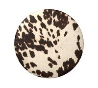 FEYUNYAN Badge durable pour vestes, sacs, cadeaux, badges de collection en fer blanc vif pour événements, enseignants, amis, badge rond en cuir de vache marron, alternative aux patchs thermocollants