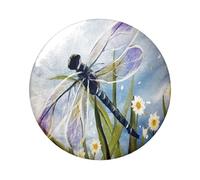 FEYUNYAN Badge durable pour vestes, sacs, cadeaux, badges de collection en fer blanc vif pour événements, enseignants, amis, libellule peinture, insigne rond, alternative aux patchs thermocollants en