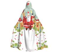 FEYUNYAN Cape à capuche pour adultes, cape de Père Noël d'Halloween, accessoire de costume gothique, sorcière, vampire, fermeture à nouer réglable, cape en polyester doux pour cosplay et fêtes