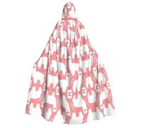 FEYUNYAN Cape à capuche pour adultes, cape d'Halloween en alpaga lama, accessoire de costume gothique, sorcière, vampire, fermeture à nouer réglable, cape en polyester doux pour cosplay et fêtes