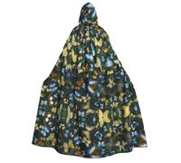 FEYUNYAN Cape à capuche pour adultes, cape d'Halloween en forme de papillon coloré, accessoire de costume gothique, sorcière, vampire, fermeture à nouer réglable, cape en polyester doux pour cosplay