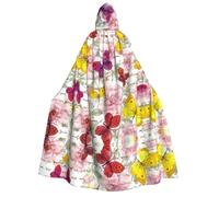 FEYUNYAN Cape à capuche pour adultes, cape d'Halloween papillon, accessoire de costume de sorcière gothique, vampire, fermeture à nouer réglable, cape en polyester doux pour cosplay et fêtes