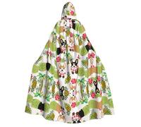 FEYUNYAN Cape à capuche pour adultes, cape d'Halloween pour chien tropical, ananas, accessoire de costume gothique, sorcière, vampire, fermeture à nouer réglable, cape en polyester doux pour cosplay