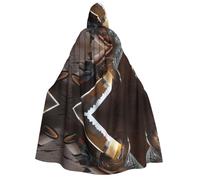 FEYUNYAN Cape à capuche pour adultes, épée de samouraï japonaise d'Halloween, accessoire de costume de sorcière gothique, vampire, fermeture à nouer réglable, cape en polyester doux pour cosplay et