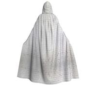 FEYUNYAN Cape à capuche pour adultes, manteau d'Halloween vieux mur de briques blanches, accessoire de costume de sorcière gothique, vampire, fermeture à nouer réglable, cape en polyester doux pour
