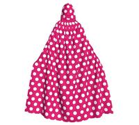FEYUNYAN Cape d'Halloween effrayante pour adultes, cape à capuche à gros pois blancs, cape gothique, sorcière, vampire, robe à capuche, cordon de serrage réglable, pour Halloween, fête, cosplay