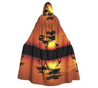 FEYUNYAN Cape d'Halloween effrayante pour adultes, cape à capuche africaine amusante, cape de vampire gothique, sorcière, vampire, cordon de serrage réglable, pour Halloween, fête, cosplay