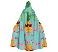 FEYUNYAN Cape d'Halloween effrayante pour adultes, cape à capuche ananas flamant rose, cape gothique, sorcière, vampire, robe à capuche, cordon de serrage réglable pour Halloween, fête, cosplay