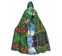 FEYUNYAN Cape d'Halloween effrayante pour adultes, cape à capuche gothique sorcière, vampire, cordon de serrage réglable, pour Halloween, fête, cosplay