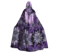 FEYUNYAN Cape d'Halloween effrayante pour adultes, cape à capuche papillon violet, cape gothique sorcière, vampire, robe à capuche, cordon de serrage réglable, pour Halloween, fête, cosplay