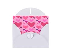 FEYUNYAN Cartes de vœux pour toutes les occasions avec enveloppe blanche, forme d'amour rose, intérieur vierge, cartes de remerciement, papier perlé de luxe, cartes vierges respectueuses de