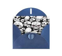 FEYUNYAN Cartes de vœux pour toutes les occasions avec enveloppe bleue, crâne maléfique, intérieur vierge, cartes de remerciement, papier perlé de luxe, cartes vierges respectueuses de l'environnement
