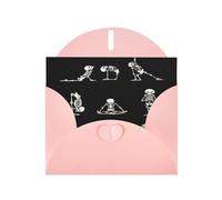 FEYUNYAN Cartes de vœux pour toutes les occasions avec enveloppe rose, crâne d'amour des sports, cartes de remerciement vierges à l'intérieur, papier perlé de luxe, cartes vierges respectueuses de