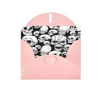 FEYUNYAN Cartes de vœux pour toutes les occasions avec enveloppe rose, crâne maléfique, intérieur vierge, cartes de remerciement, papier perlé de luxe, cartes vierges respectueuses de l'environnement